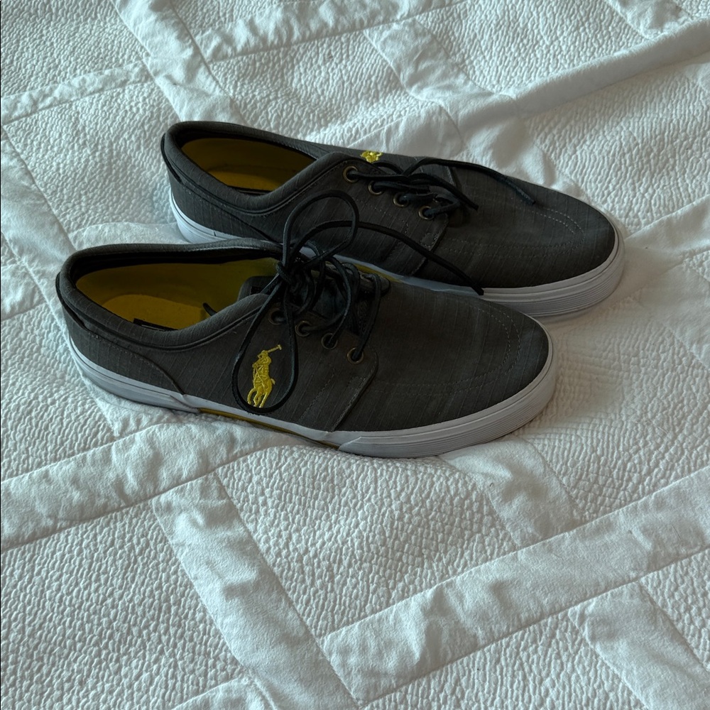 Polo by Ralph Lauren Men's Black and Yellow Sneakers
